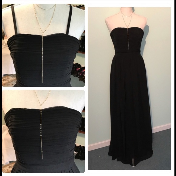 Erin Featherstone long black evening gown NWT
